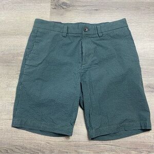 NWT Banana Republic Shorts Aiden Short 9 inch Green Blue Plaid Size 30 Flat